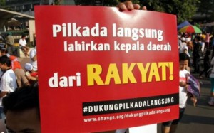 Aksi Unjuk Rasa Koalisi Kawal RUU Pilkada di Bundaran HI, Jakarta. Sumber Foto : Kompas.com.